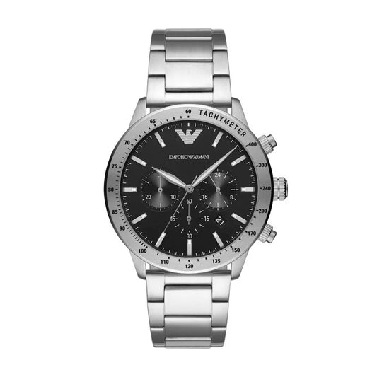 Emporio Armani Silver Steel Chronograph Watch - DEA STILOSA MILANO