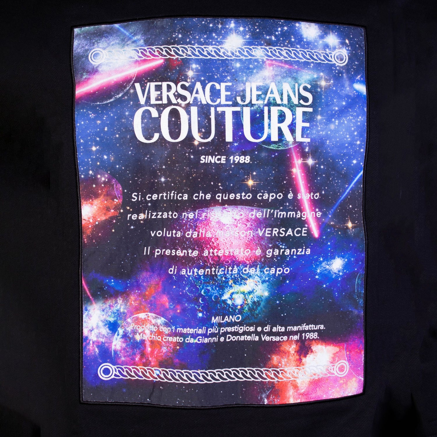 Versace Jeans Black Cotton Galaxy Sweatshirt - DEA STILOSA MILANO