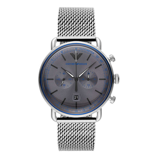 Emporio Armani Silver Steel Chronograph Watch - DEA STILOSA MILANO