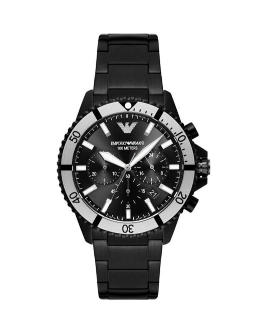 Emporio Armani Watches Black Steel Chronograph Watch - DEA STILOSA MILANO