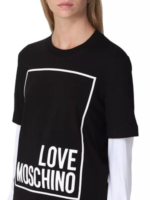 Love Moschino Black Cotton Tops & T-Shirt - DEA STILOSA MILANO