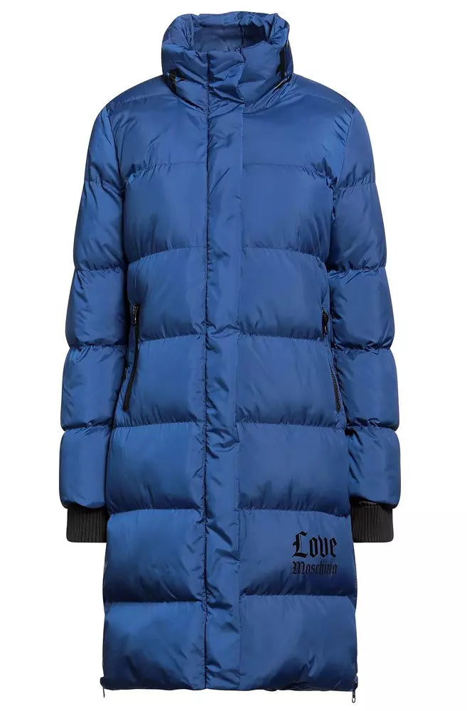 Love Moschino Blue Polyester Jackets & Coat - DEA STILOSA MILANO