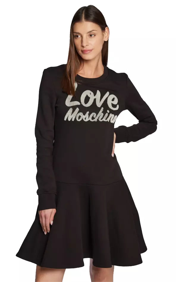 Love Moschino Black Cotton Dress - DEA STILOSA MILANO