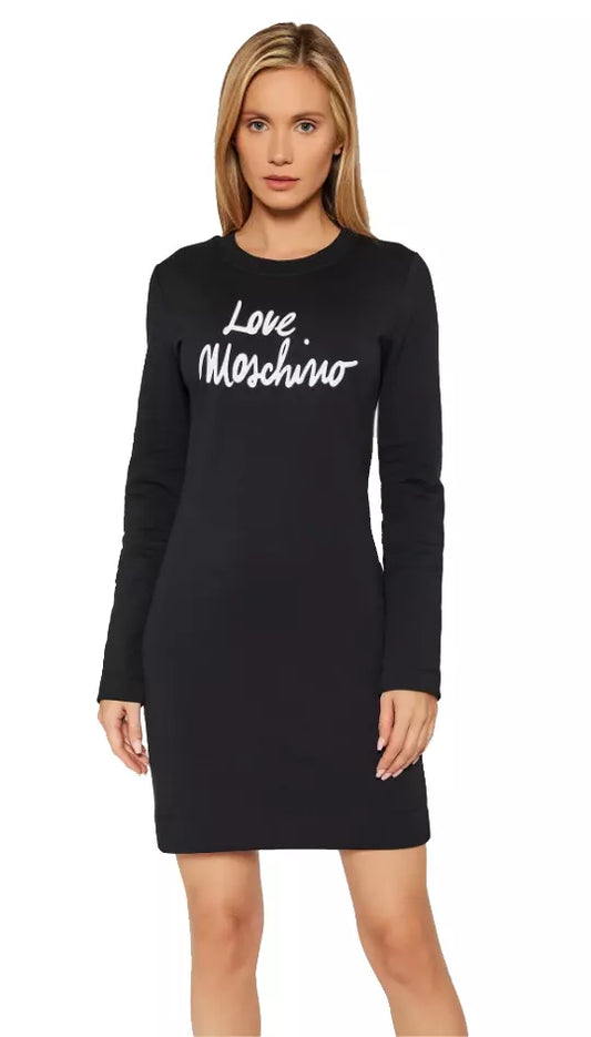 Love Moschino Black Cotton Dress - DEA STILOSA MILANO