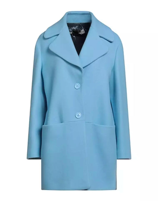 Love Moschino Light Blue Wool Jackets & Coat - DEA STILOSA MILANO