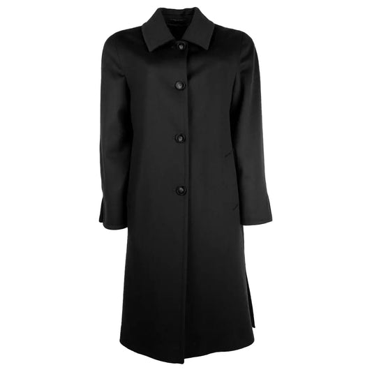 Made in Italy Black Wool Vergine Jackets & Coat - DEA STILOSA MILANO