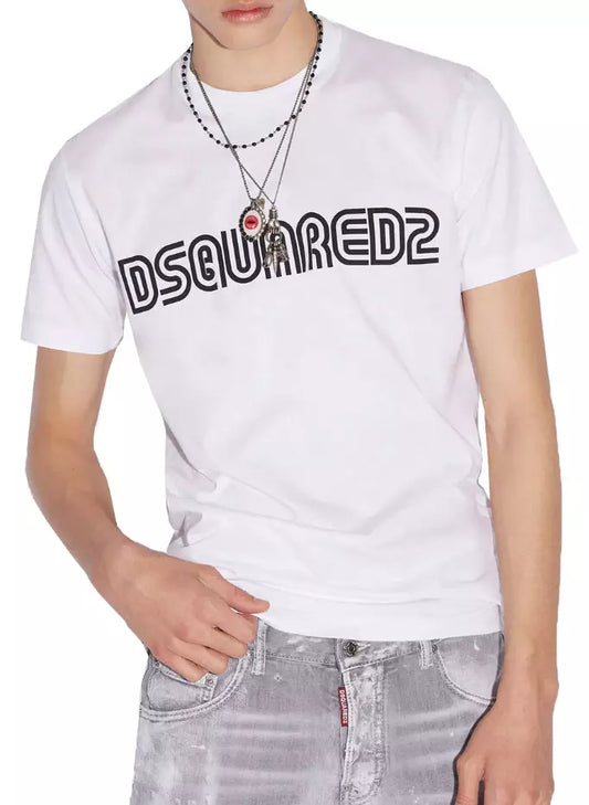 Dsquared² White Cotton T-Shirt - DEA STILOSA MILANO