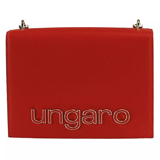 Ungaro Red Leather Di Calfskin Crossbody Bag - DEA STILOSA MILANO