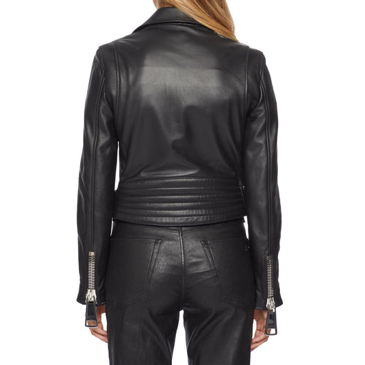 Moschino Couture Black Leather Di Pecora Jackets & Coat - DEA STILOSA MILANO