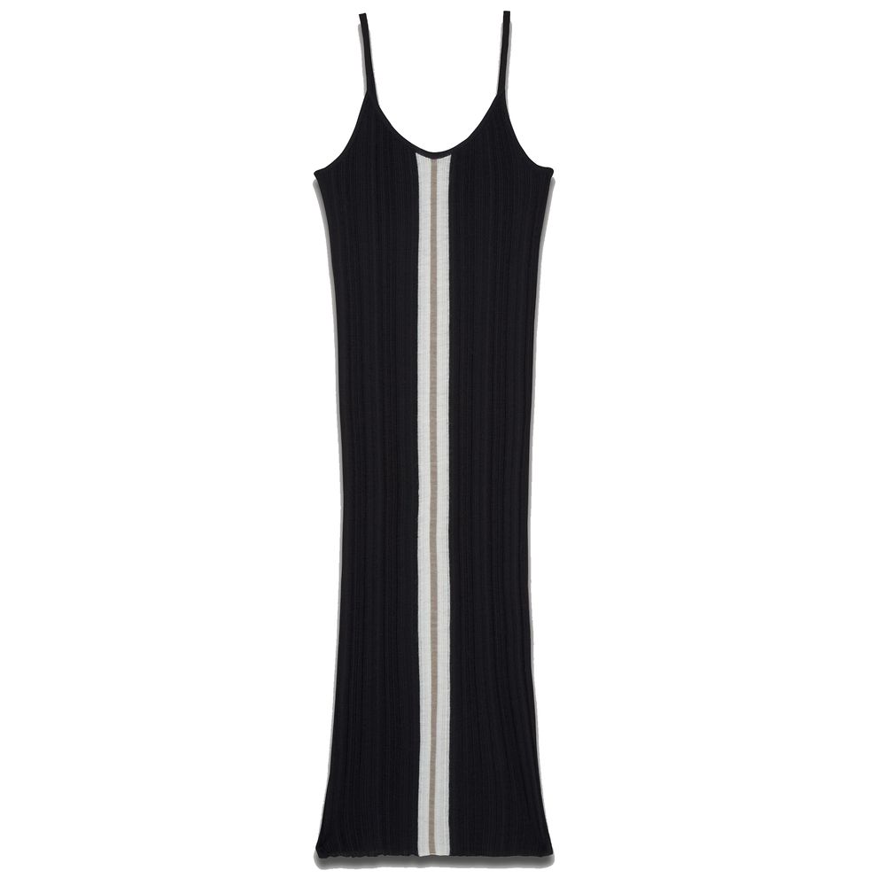 Palm Angels Black Wool E Acrylic Dress - DEA STILOSA MILANO