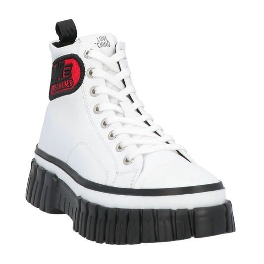 Love Moschino White Leather Sneaker - DEA STILOSA MILANO