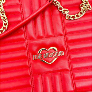 Love Moschino Red Artificial Leather Shoulder Bag - DEA STILOSA MILANO