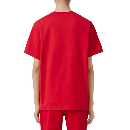 Burberry Red Cotton T-Shirt - DEA STILOSA MILANO