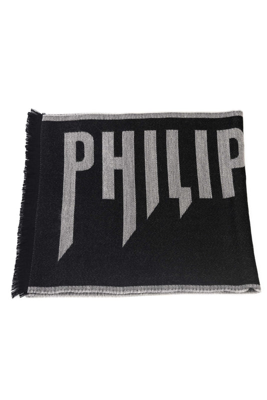Philipp Plein Gray Wool Scarf - DEA STILOSA MILANO