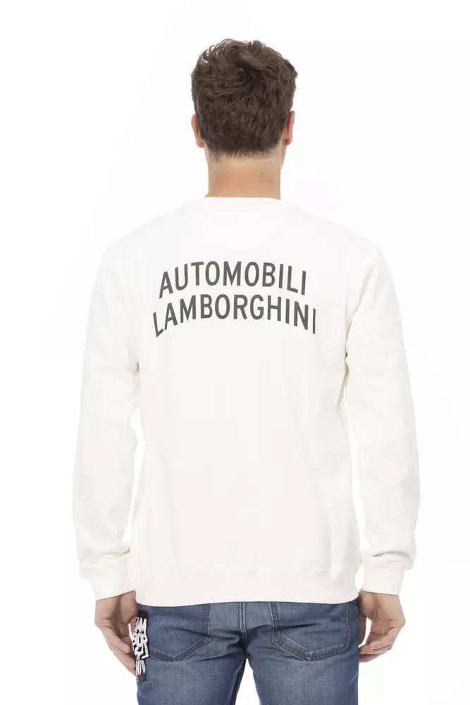 Automobili Lamborghini White Cotton Sweater - DEA STILOSA MILANO
