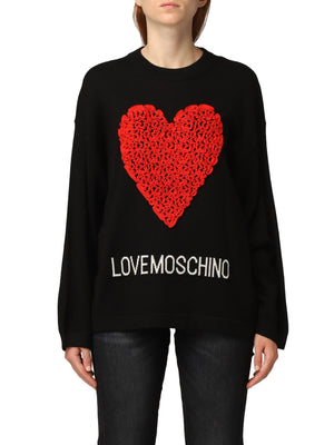 Love Moschino Black Acrylic Sweater - DEA STILOSA MILANO