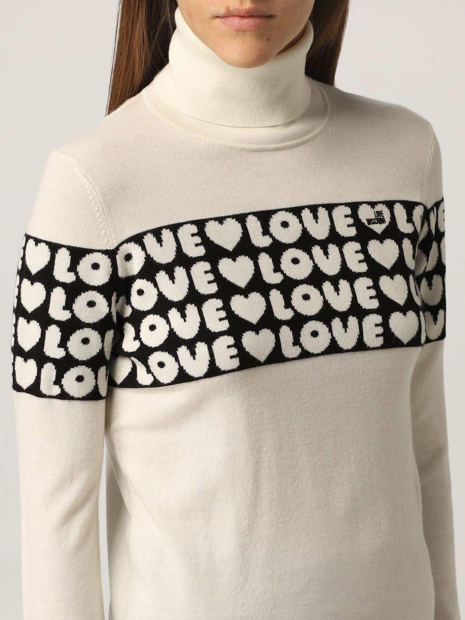 Love Moschino White Acrylic Sweater - DEA STILOSA MILANO