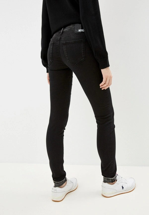 Love Moschino Black Cotton Jeans & Pant - DEA STILOSA MILANO