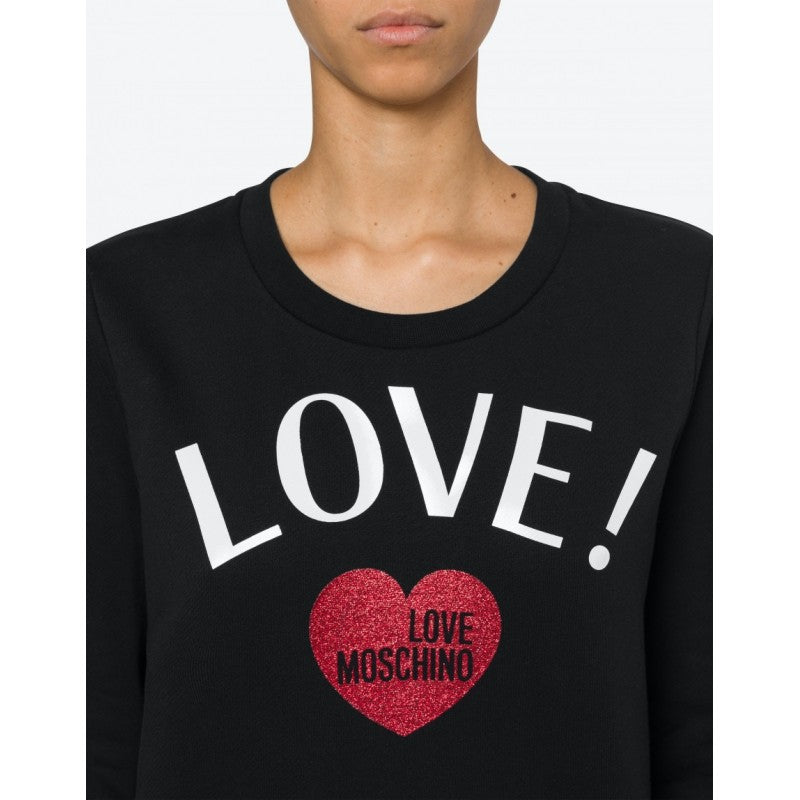 Love Moschino Black Cotton Sweater - DEA STILOSA MILANO