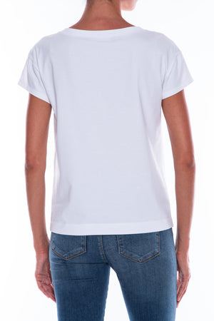 Love Moschino White Cotton Tops & T-Shirt - DEA STILOSA MILANO