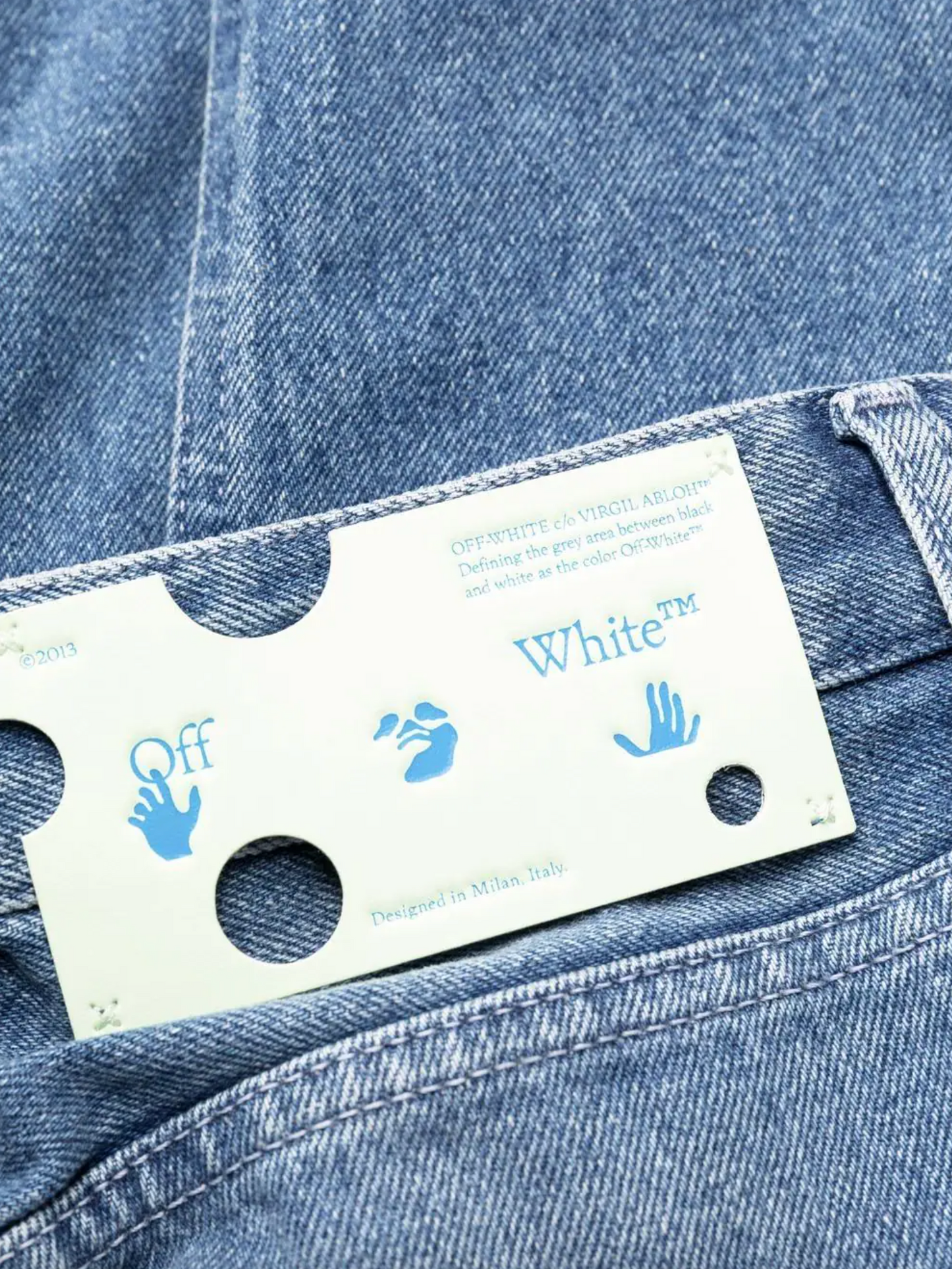 Off-White Blue Cotton Jeans & Pant - DEA STILOSA MILANO