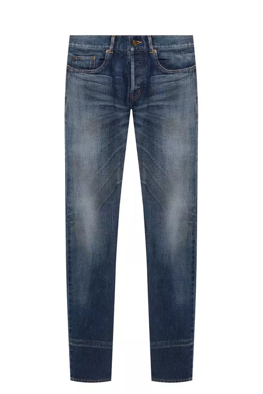 Saint Laurent Blue Cotton Jeans & Pant - DEA STILOSA MILANO