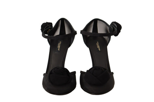 Dolce & Gabbana Black Mesh Ankle Strap High Heels Pumps Shoes - DEA STILOSA MILANO