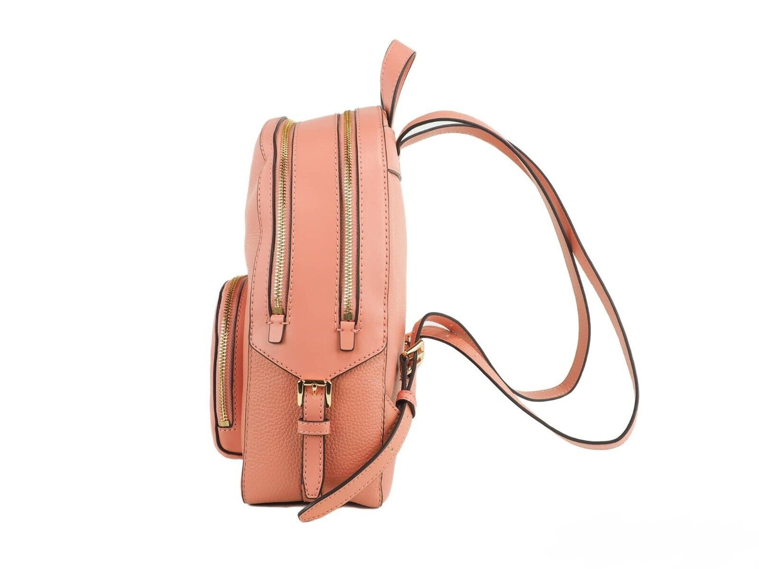 Michael Kors Jaycee Medium Zip Pocket Backpack Brown MK Powder Blush Pink