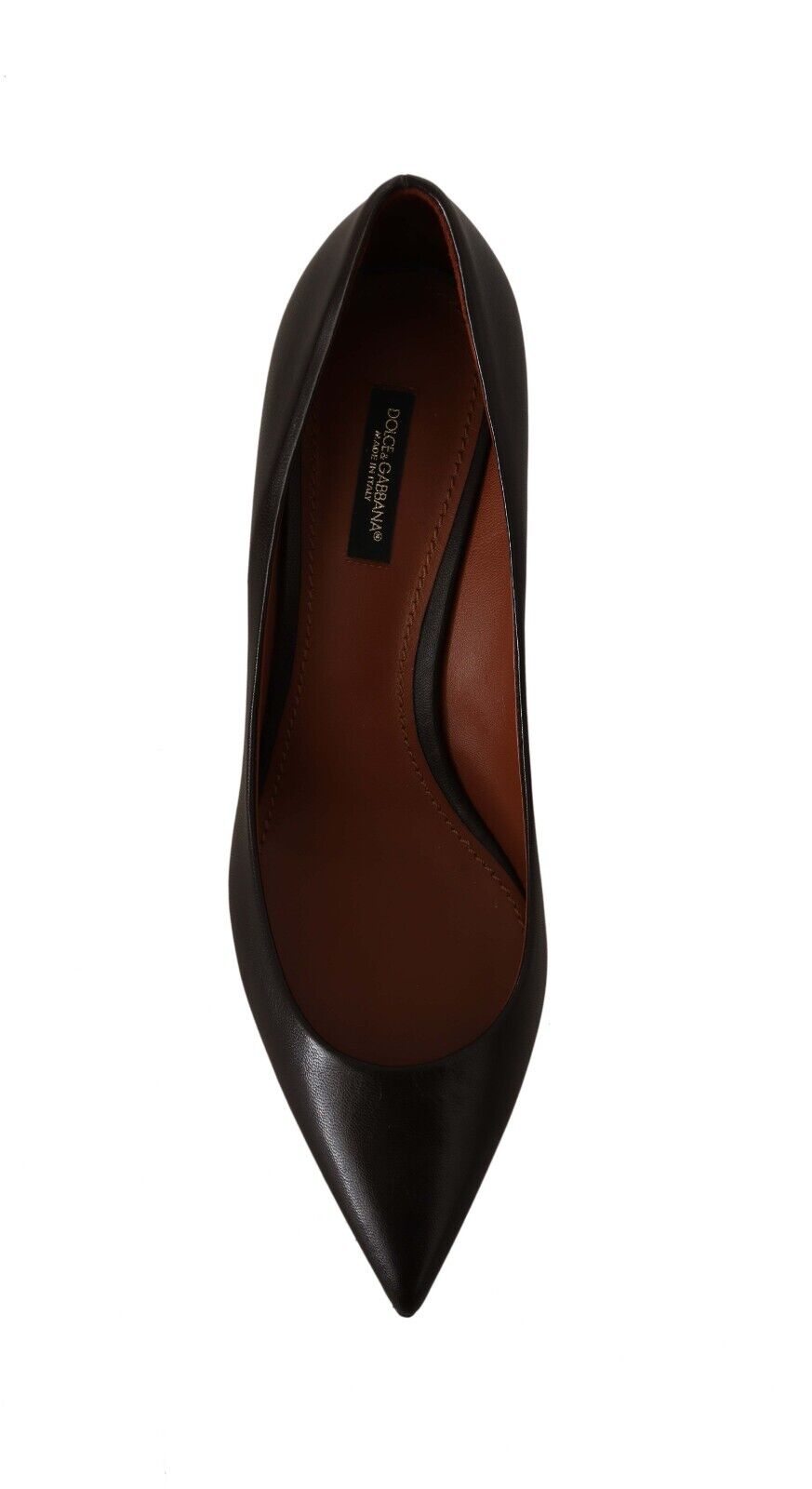 Dolce & Gabbana Brown Leather Kitten Mid Heels Pumps Shoes - DEA STILOSA MILANO