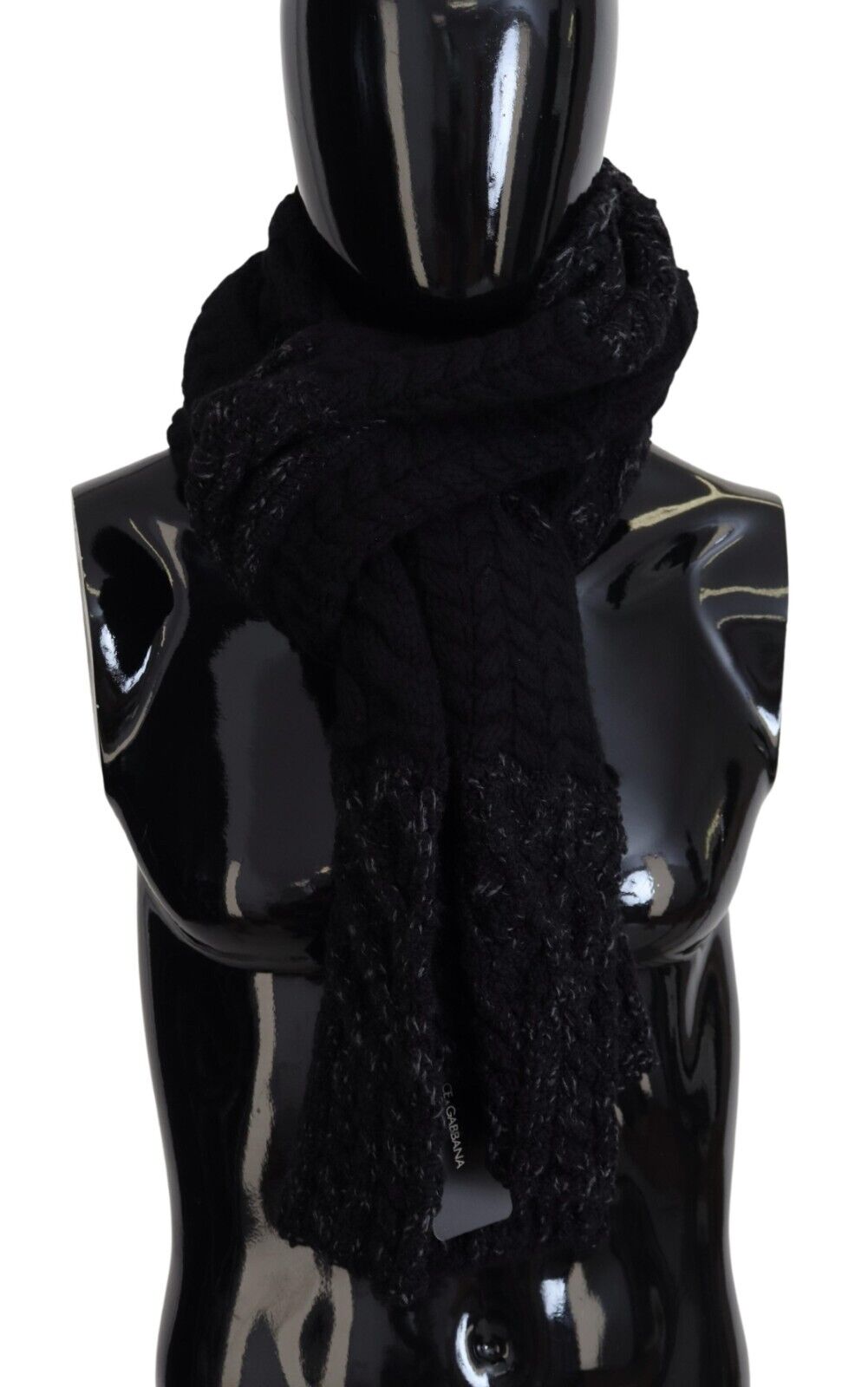 Dolce & Gabbana Black Knitted Men Neck Wrap Shawl Scarf - DEA STILOSA MILANO