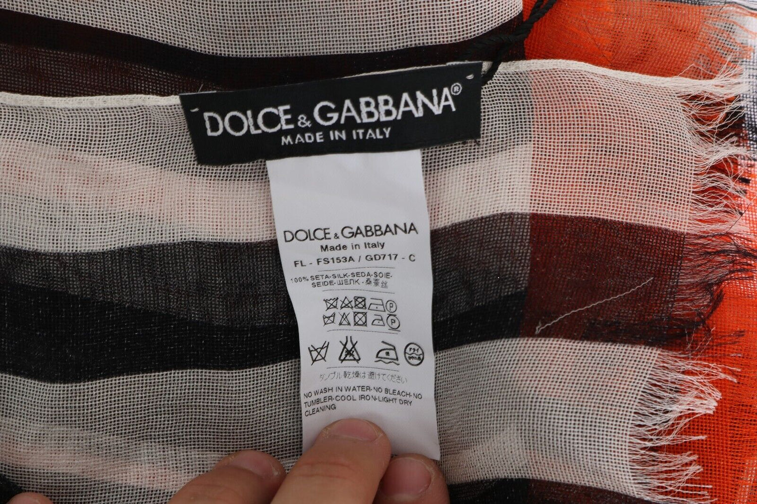 Dolce & Gabbana Multicolor Striped Silk Shawl Fringes Scarf - DEA STILOSA MILANO