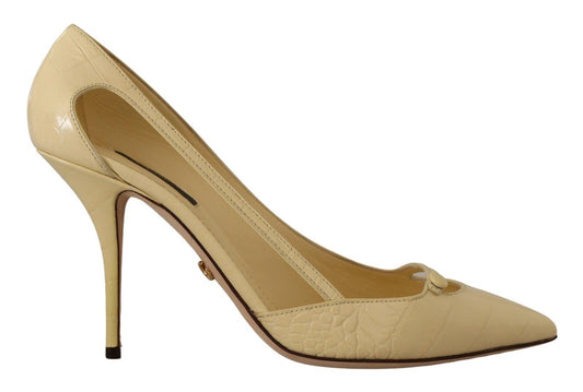Dolce & Gabbana Yellow Exotic Leather Stiletto Heel Pumps Shoes - DEA STILOSA MILANO