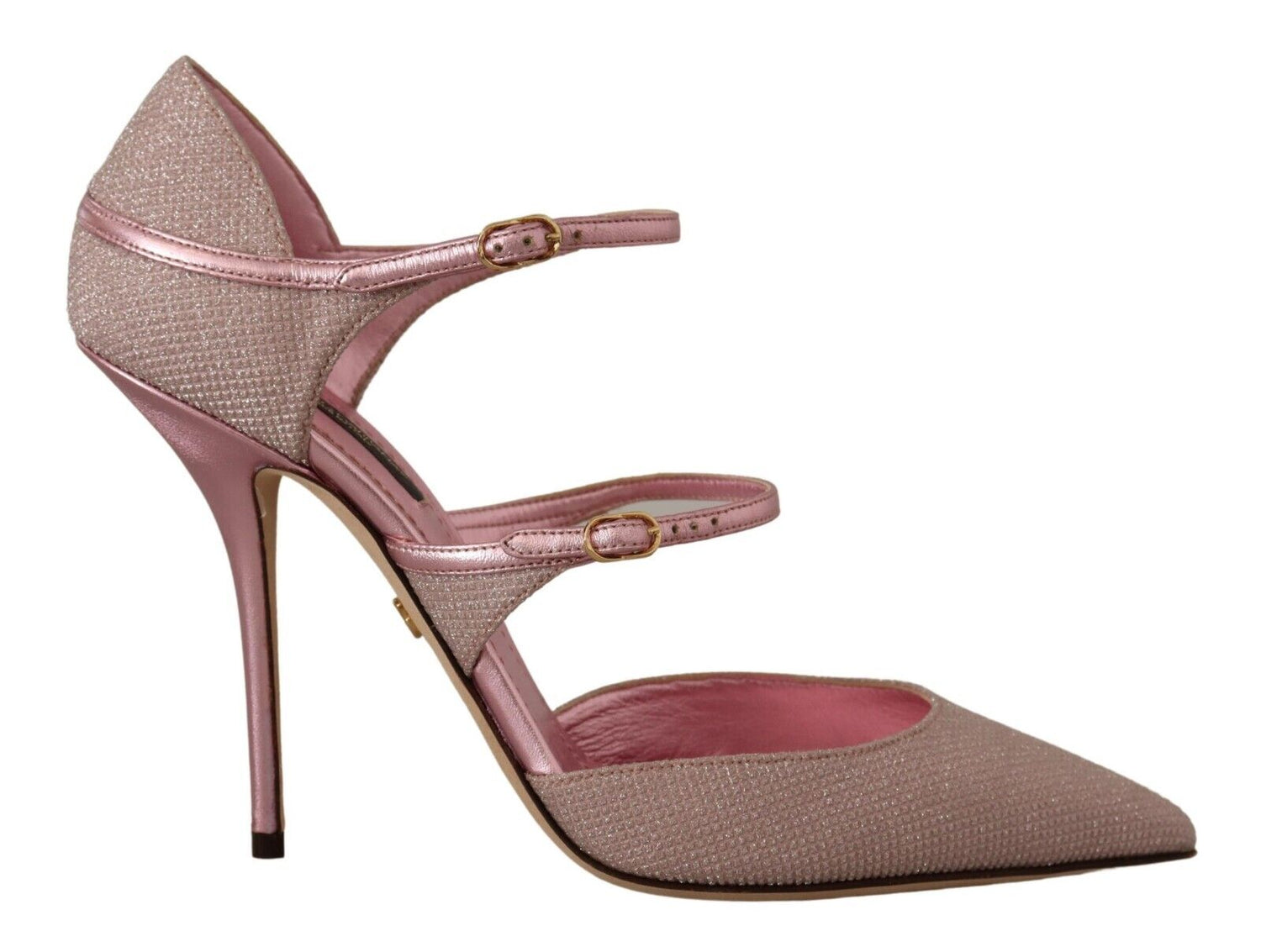 Dolce & Gabbana Pink Glittered Strappy Sandals Mary Jane Shoes - DEA STILOSA MILANO