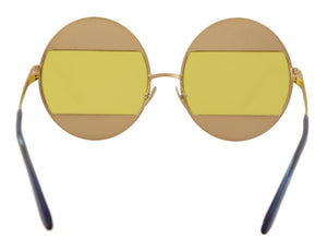 Dolce & Gabbana Gold Oval Metal Crystals Shades Sunglasses - DEA STILOSA MILANO