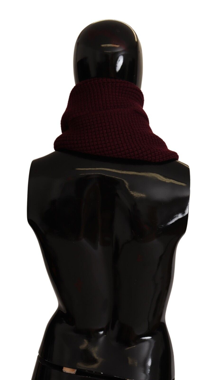 Dolce & Gabbana Dark Red Cashmere Logo Wrap Shawl Knitted Scarf - DEA STILOSA MILANO