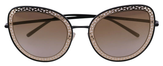 Dolce & Gabbana Black Gold DG2225 Oval Metal Lace Sunglasses - DEA STILOSA MILANO