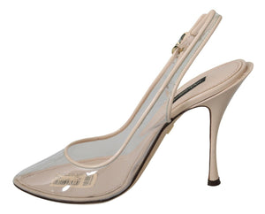 Dolce & Gabbana Slingback PVC Beige Clear High Heels Shoes - DEA STILOSA MILANO