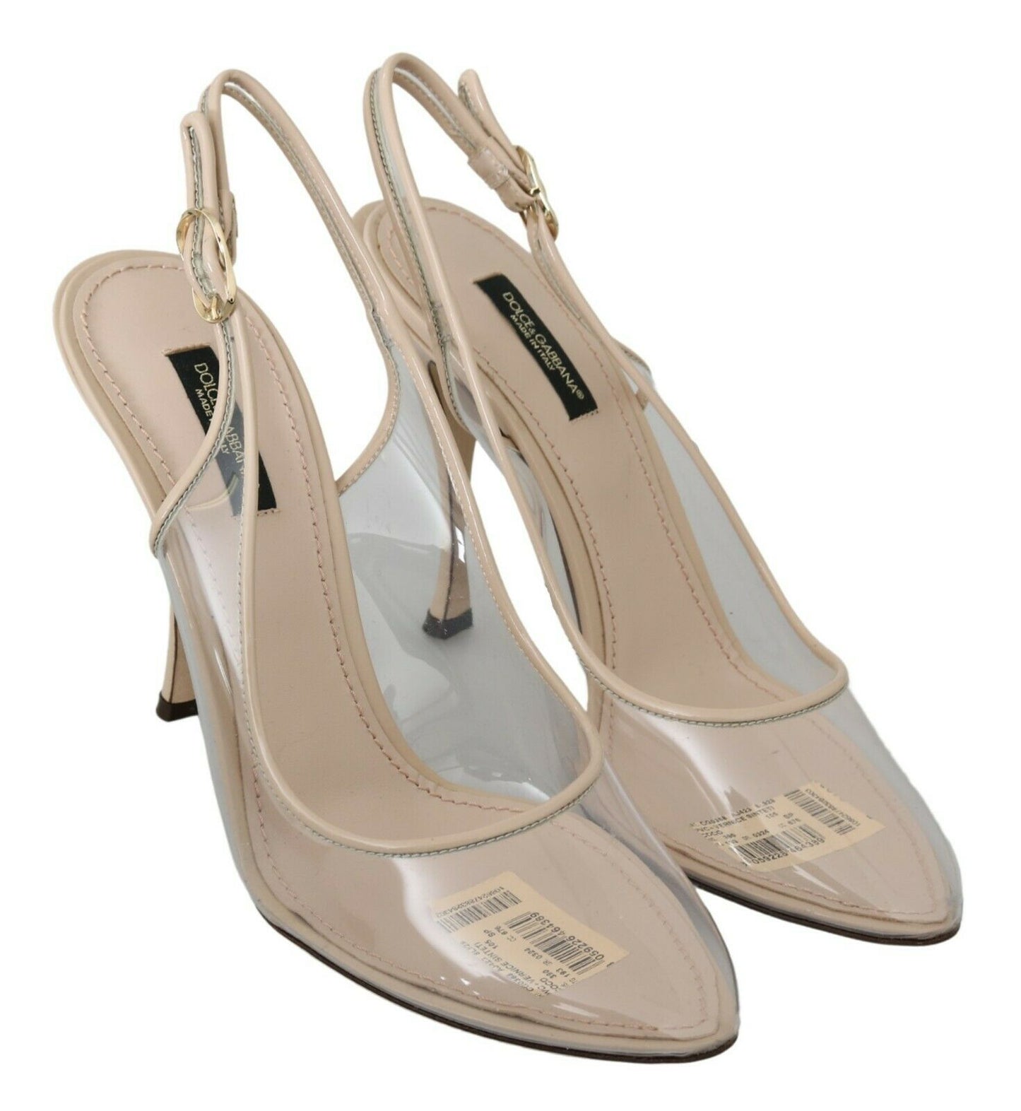 Dolce & Gabbana Slingback PVC Beige Clear High Heels Shoes - DEA STILOSA MILANO