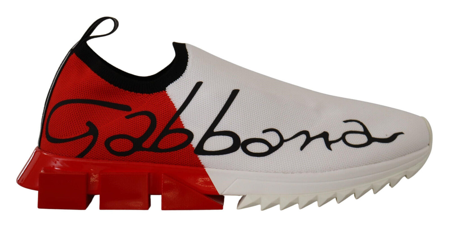 Dolce & Gabbana White Red Sorrento Sandals Sneakers - DEA STILOSA MILANO