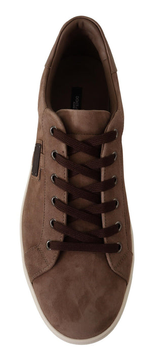 Dolce & Gabbana Brown Suede Leather Sneakers Shoes - DEA STILOSA MILANO
