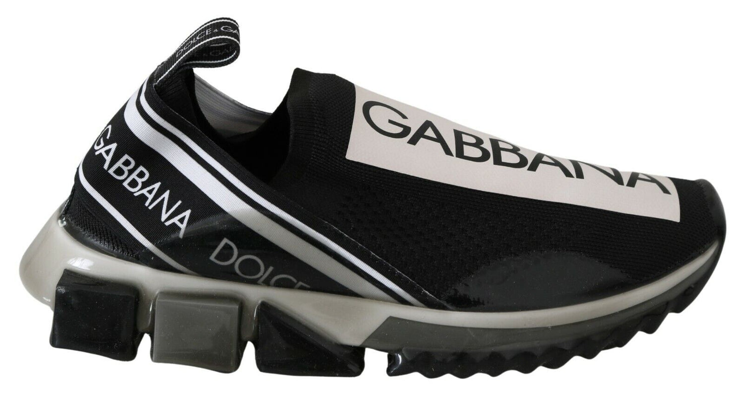 Dolce & Gabbana Black White SORRENTO Sport Stretch Sneakers - DEA STILOSA MILANO