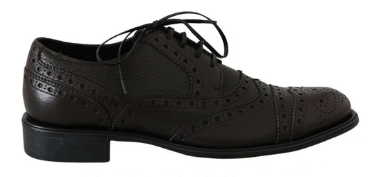 Dolce & Gabbana Brown Leather Wingtip Derby Formal Shoes - DEA STILOSA MILANO