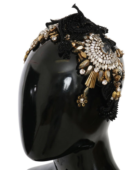 Dolce & Gabbana White Gold Crystal Studded Diadem Headband - DEA STILOSA MILANO