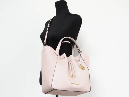 Michael Kors Phoebe Large Powder Blush PVC Leather Drawstring Grab Bag Handbag - DEA STILOSA MILANO