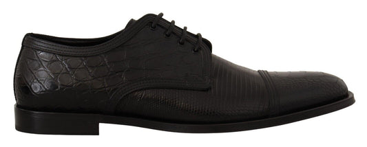 Dolce & Gabbana Black Exotic Leather Lace Up Formal Derby Shoes - DEA STILOSA MILANO