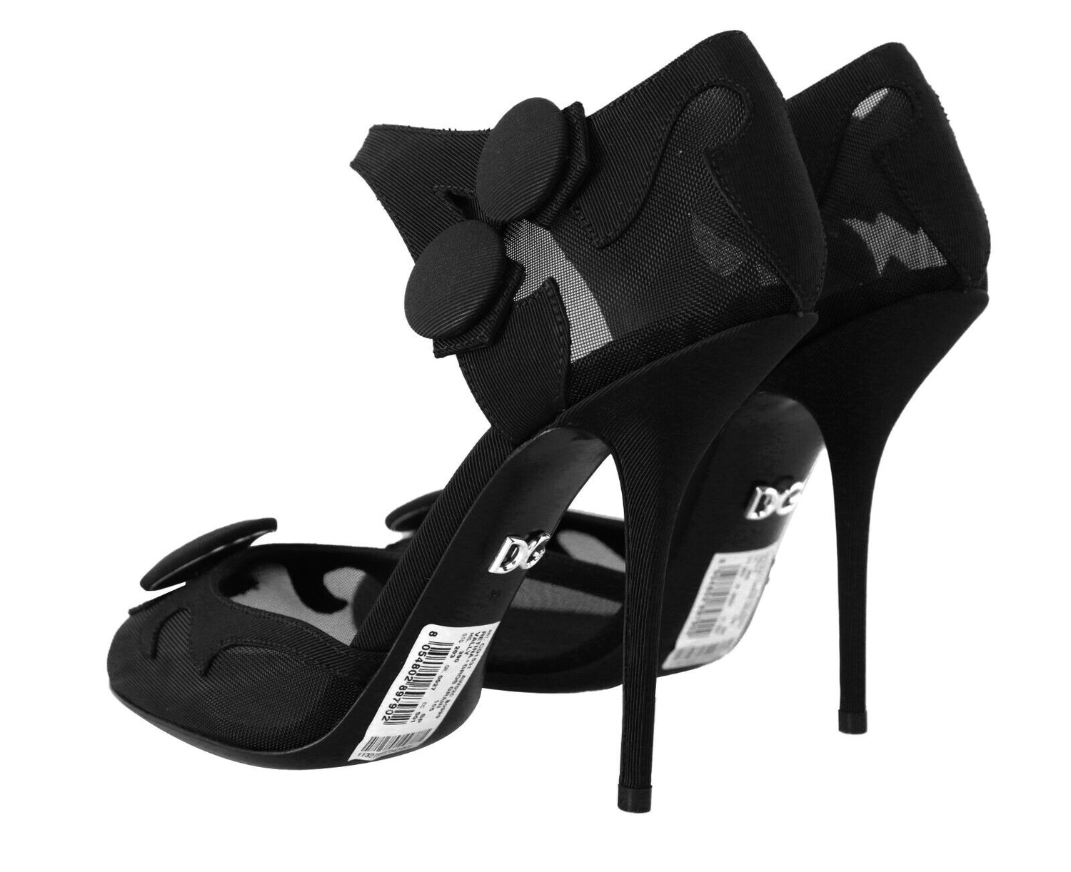 Dolce & Gabbana Black Mesh Ankle Strap Stiletto Pumps Shoes - DEA STILOSA MILANO