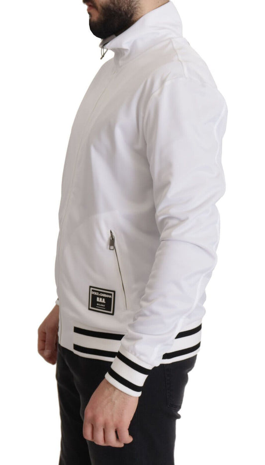 Dolce & Gabbana White DG D.N.A. Zipper Stretch Sweater - DEA STILOSA MILANO