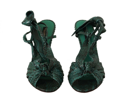 Dolce & Gabbana Emerald Exotic Leather Heels Sandals Shoes - DEA STILOSA MILANO