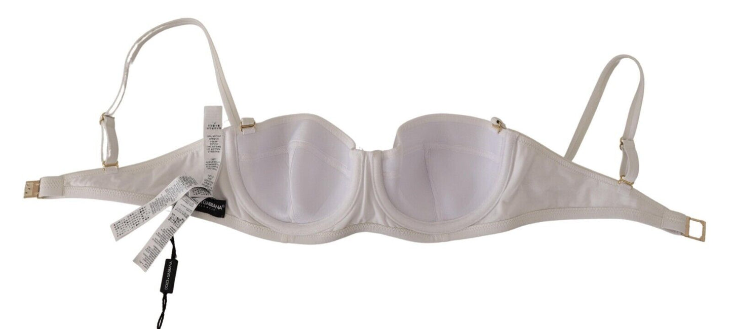 Dolce & Gabbana White Nylon Semi Pad Balconnet Bra Underwear - DEA STILOSA MILANO