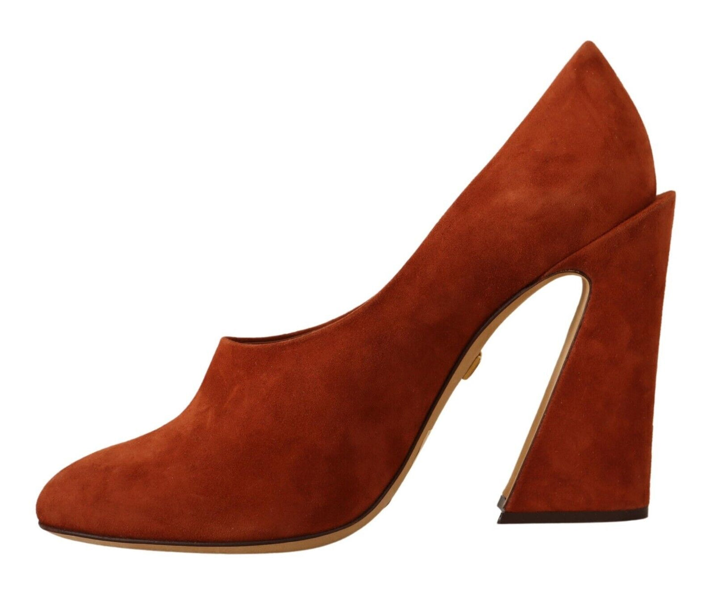 Dolce & Gabbana Brown Suede Leather Block Heels Pumps Shoes - DEA STILOSA MILANO